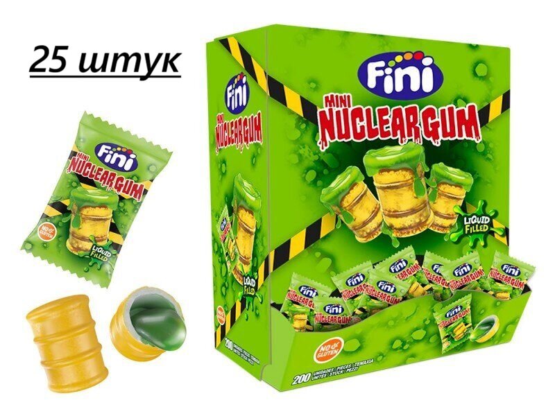 Жевательная резинка Fini Mini Nuclear Gum / Фини "Ядерный взрыв" (Испания), 25 шт. по 5 грамм