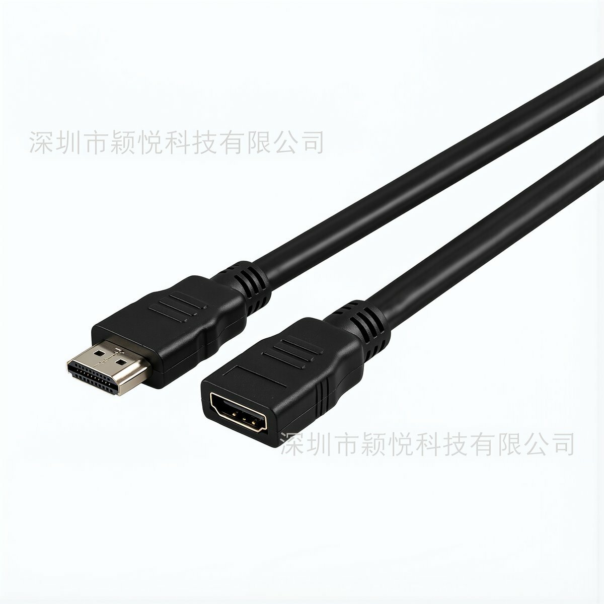 Короткий HDMI кабель удлинитель 0.2 метра мужской на женский 4K черный для подключения телевизора приставки игровой консоли дома
