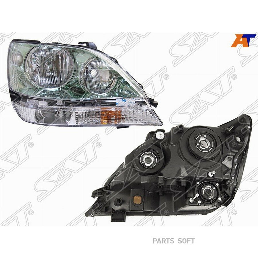 Фара Lexus RX 97-03 / Toyota Harrier (XU10) 97-03 (Справа/ Галоген/ Ручная регулировка) от официального дистрибьютора, SAT, артикул ST3121152RAS1