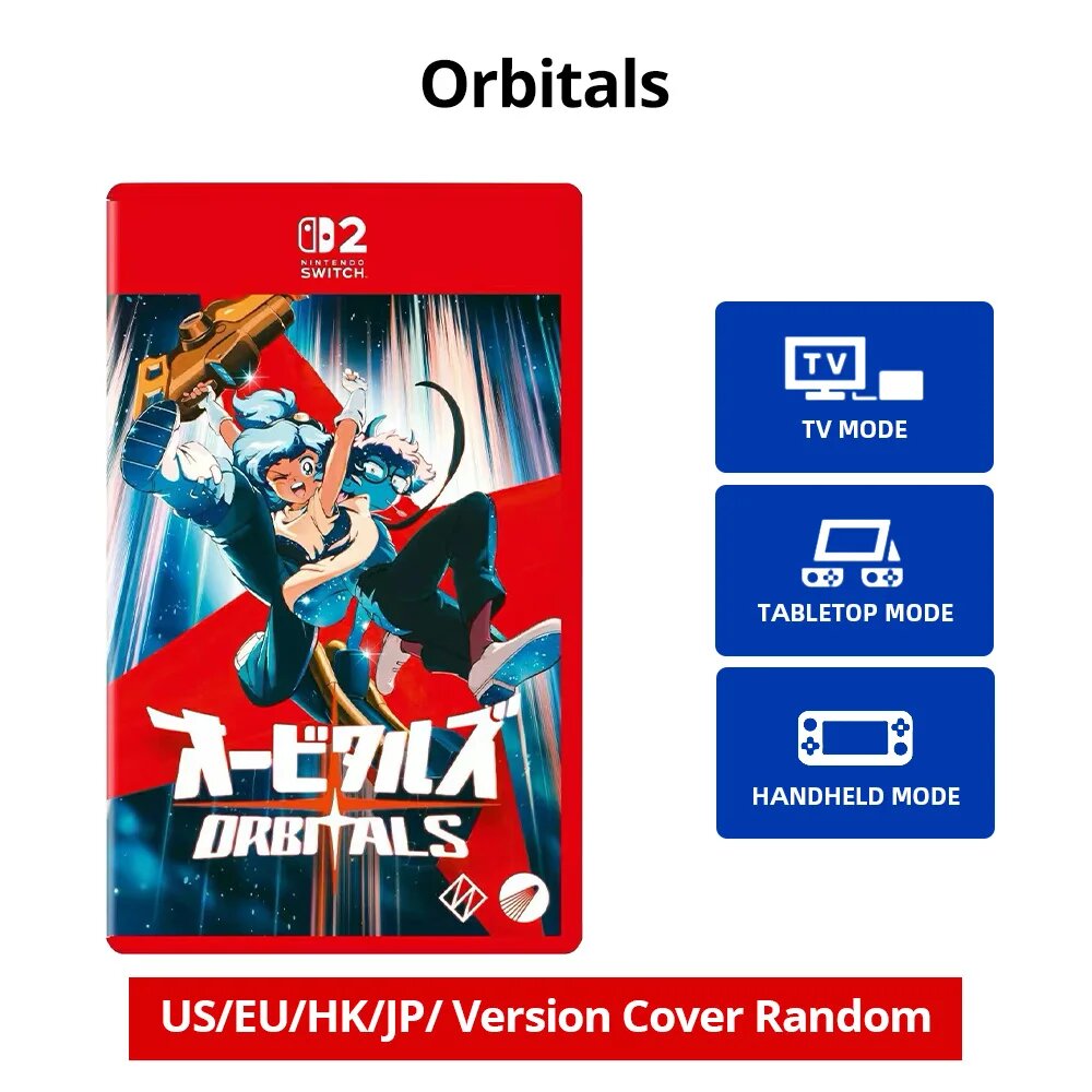 Orbitals Физическая Игра Картридж для Nintendo Switch 2 Кооператив на 2 Игрока Головоломки Приключения Ретро Аниме Научная Фантастика Космос Исследование GameShare Локальная Онлайн Игра