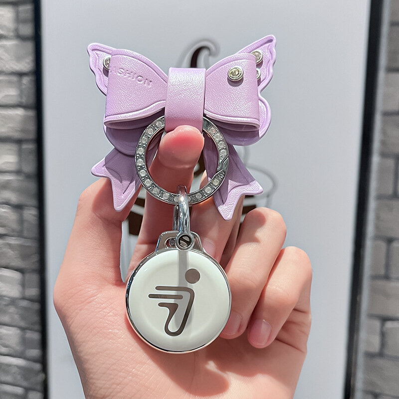 Чехол для карты NFC Ninebot MZ Mix, крышка ключа, белый + фиолетовый бант пряжка со стразами + номерная табличка