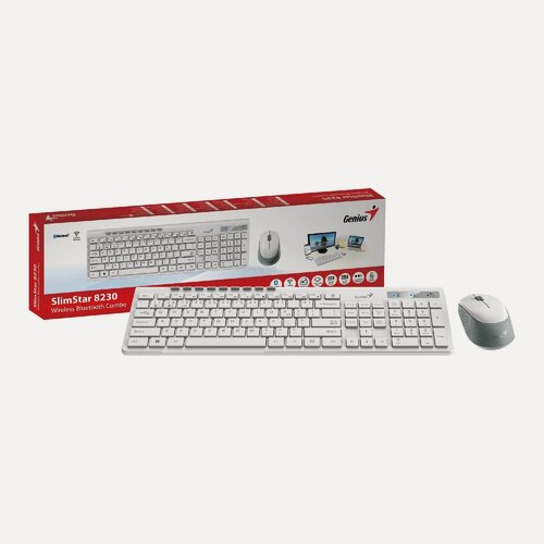 Изображение товара Комплект (клавиатура + мышь) Genius SlimStar 8230, беспроводной, белый