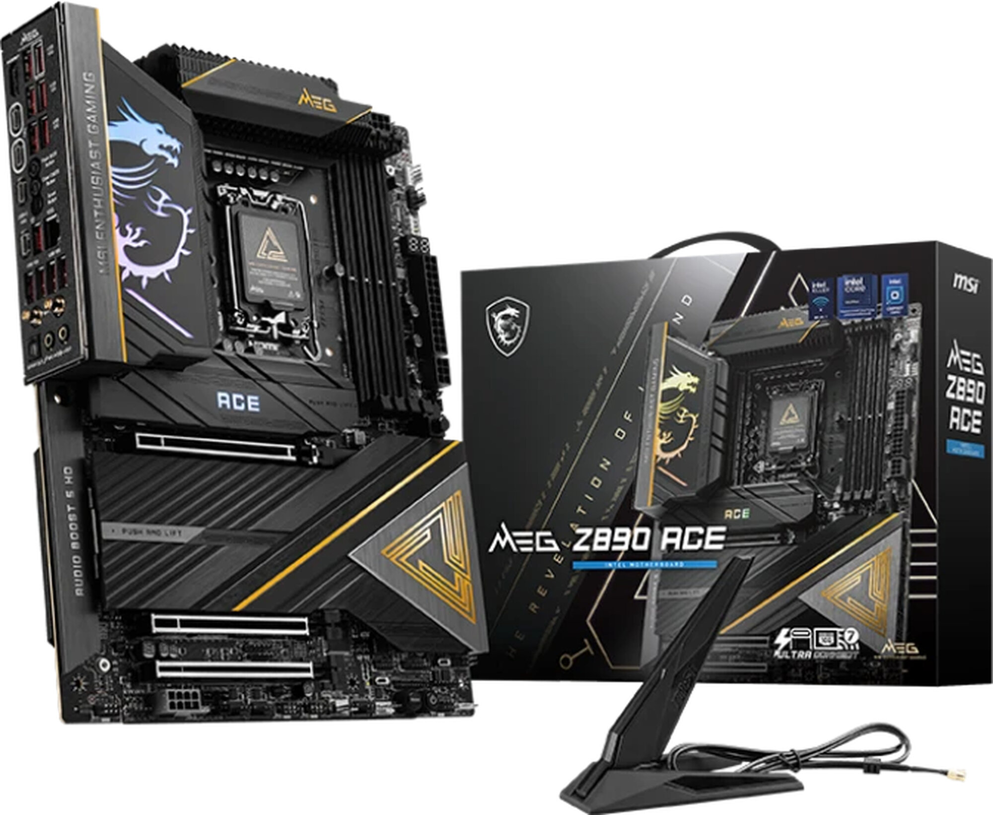 Материнская плата MSI MEG Z890 ACE (LGA1851/Z890/4xDDR5/3xPCI-Ex16/5xM.2/Wi-Fi/BT/GLAN/HDMI/Thunderbolt/USB Type C/ATX)