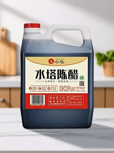 Изображение товара Уксус рисовый темный SHUITA для азиатской кухни, маринадов, 2300 мл