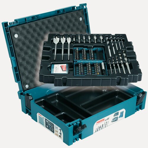 Изображение товара Набор насадок Makita "Makpac" 66 штук, цвет бирюзовый, B-43044