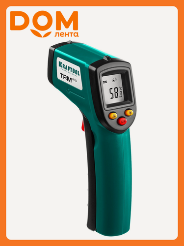 Изображение товара Пирометр Kraftool TRM-380, бесконтактный, подсветка дисплея, батарейки