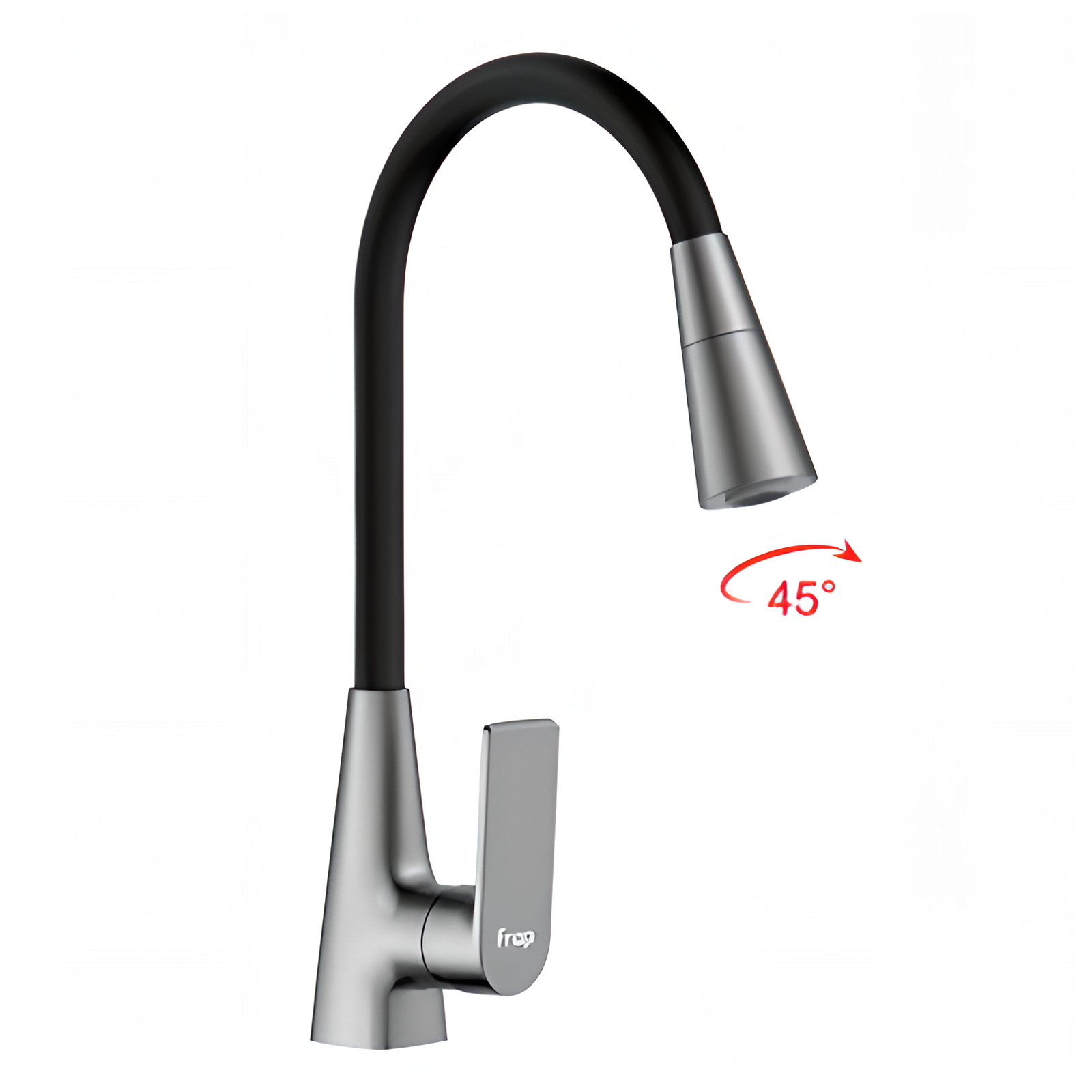Смеситель для кухни с гибким изливом Frap F4471-9 оружейная сталь