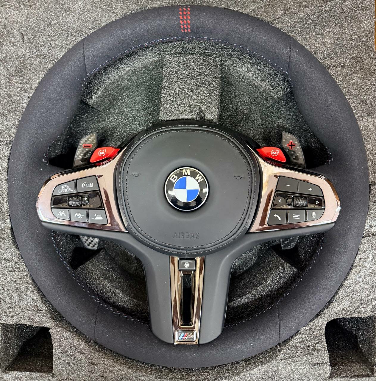 Руль BMW G30 G20 G05 G01 G03 подогрев вибро ACC стиль M5 CS F90 (кнопки ID6 ID7 ACC PLUS)