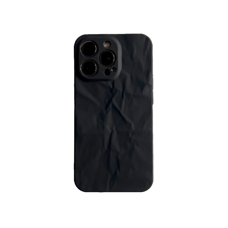 Силиконовое покрытие с морщинистой текстурой для iPhone 16 Pro Max - Темно-черный, прочная защита