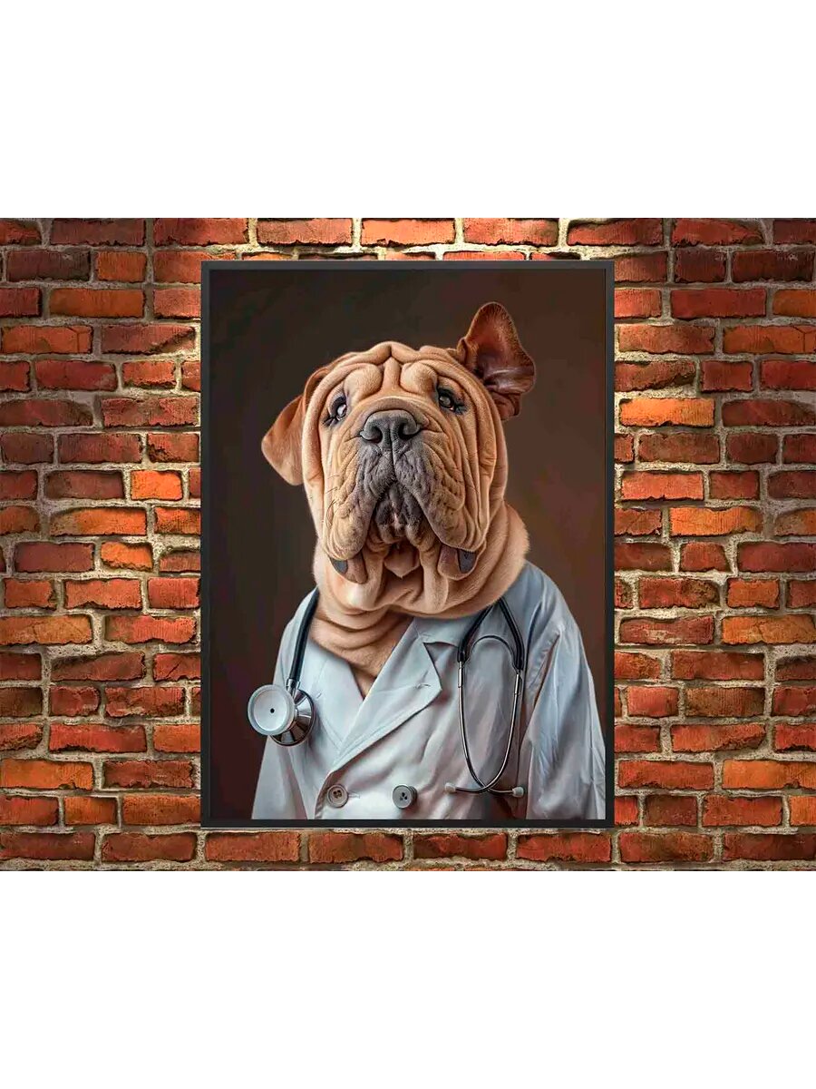 Китайский Шарпей- собачий доктор 2, Плакат 30x42см