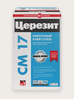 Изображение товара Клей плиточный Церезит CM17, для внутренних и наружных работ, 25кг