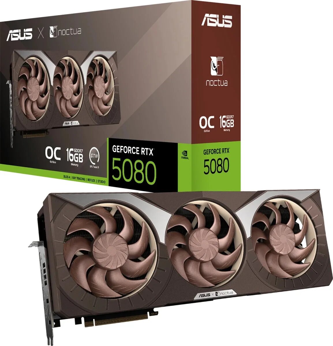 Видеокарта ASUS GeForce RTX 5080 RTX5080-O16G-NOCTUA, 16 ГБ