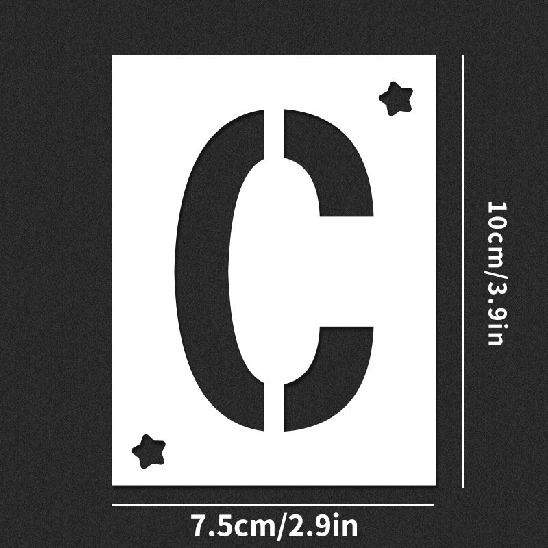 Шаблон для рисования букв - буква C, для школьников, рисование на стене, граффити, помощь при аэрографии, простота