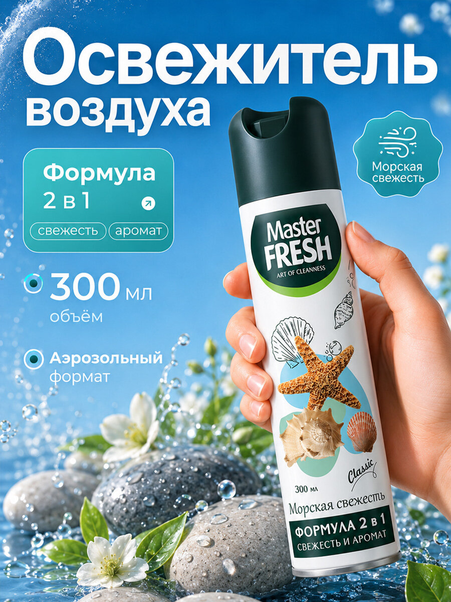 Освежитель воздуха Master Fresh Classic Морская свежесть 300мл