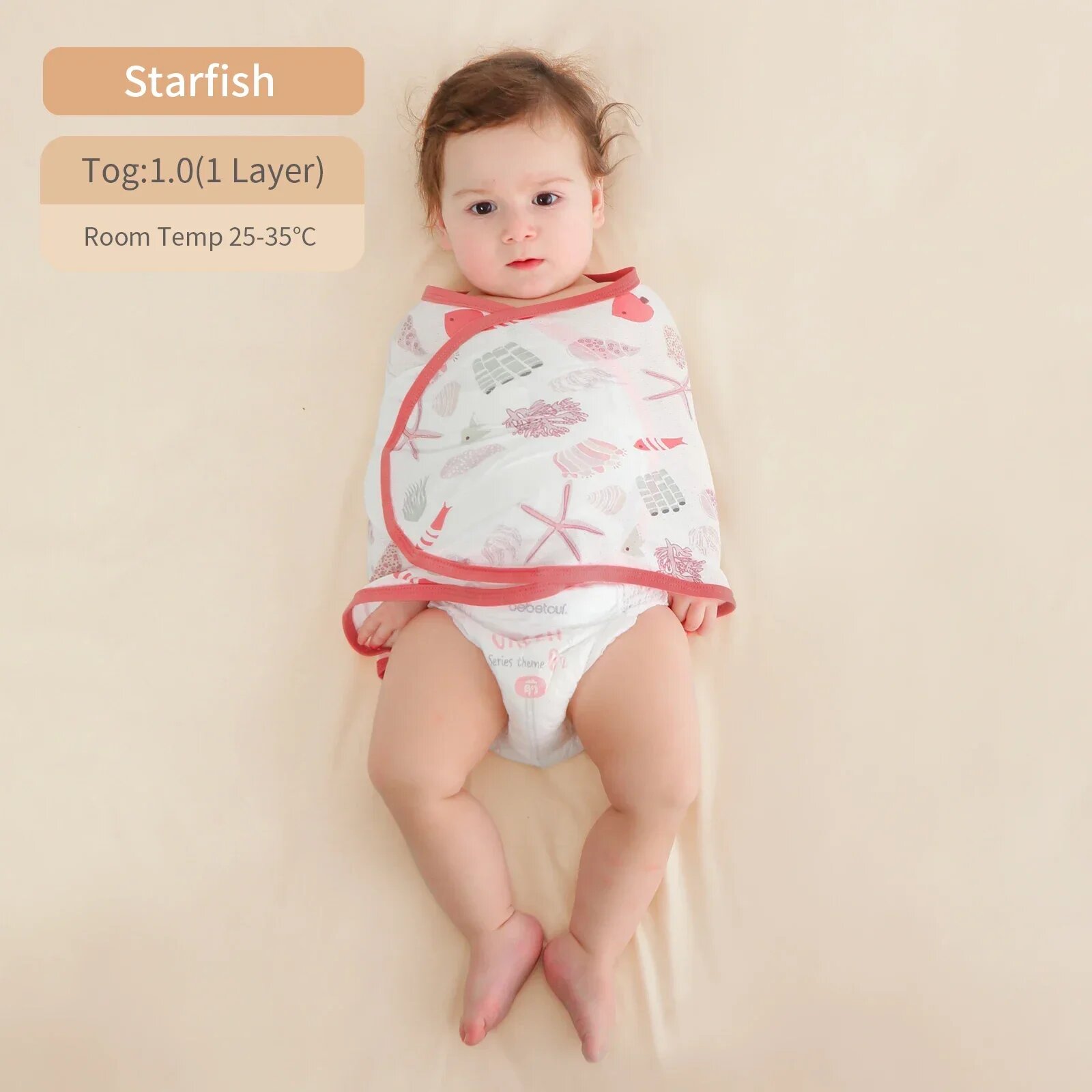 Детское одеяло Insular из бамбука и хлопка 0-6 месяцев M, Starfish