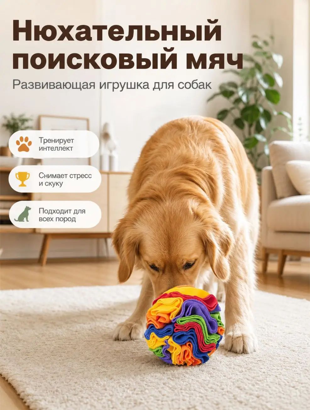 Нюхательный поисковый мяч, шар для собак, игрушка-миска для поиска еды, корма, лакомств