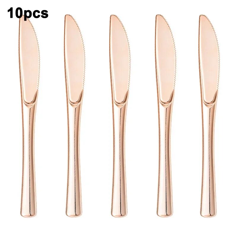10 одноразовых ножей Rose gold