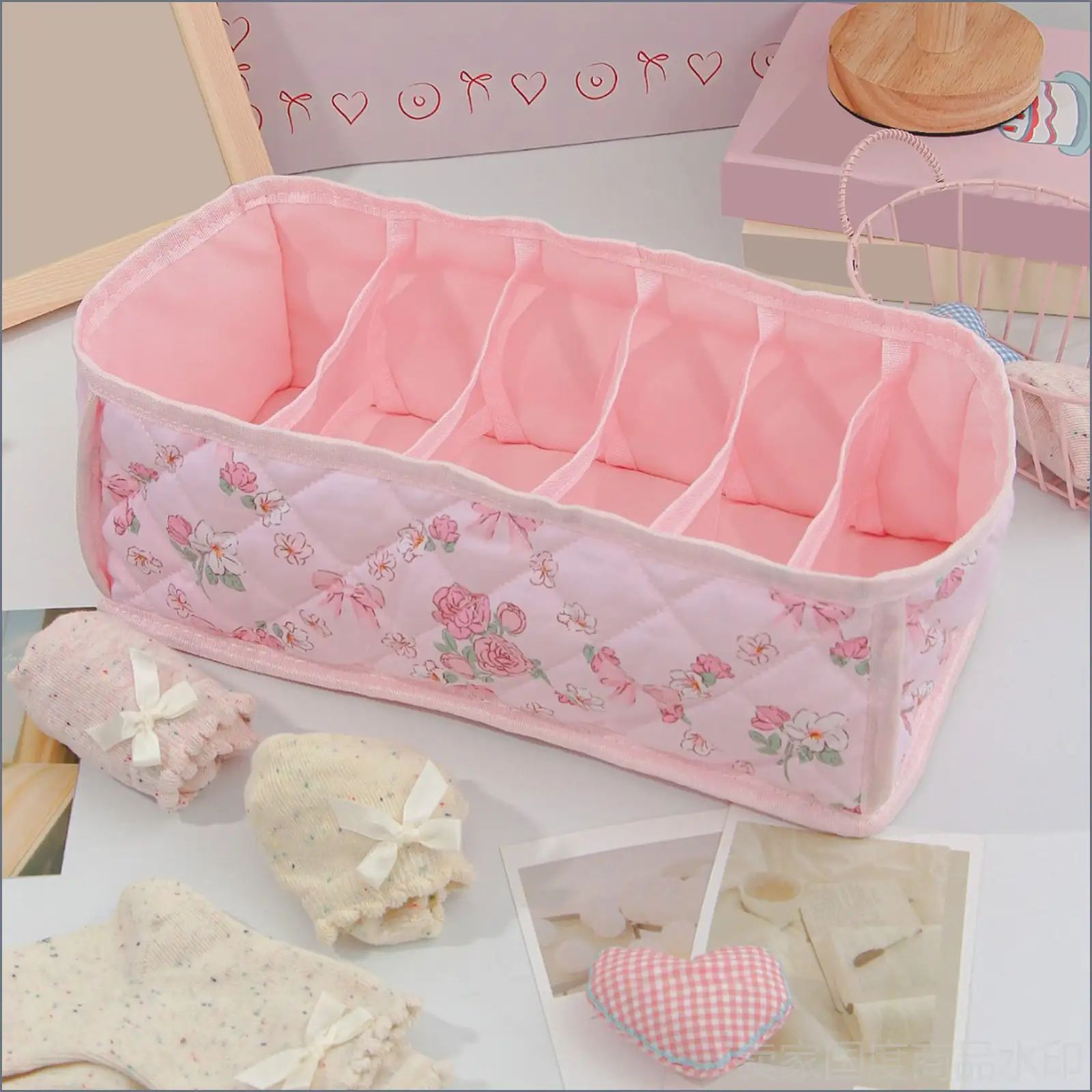Milochic Органайзер для хранения вещей 33x16x12 см 1 шт лавсан розовый