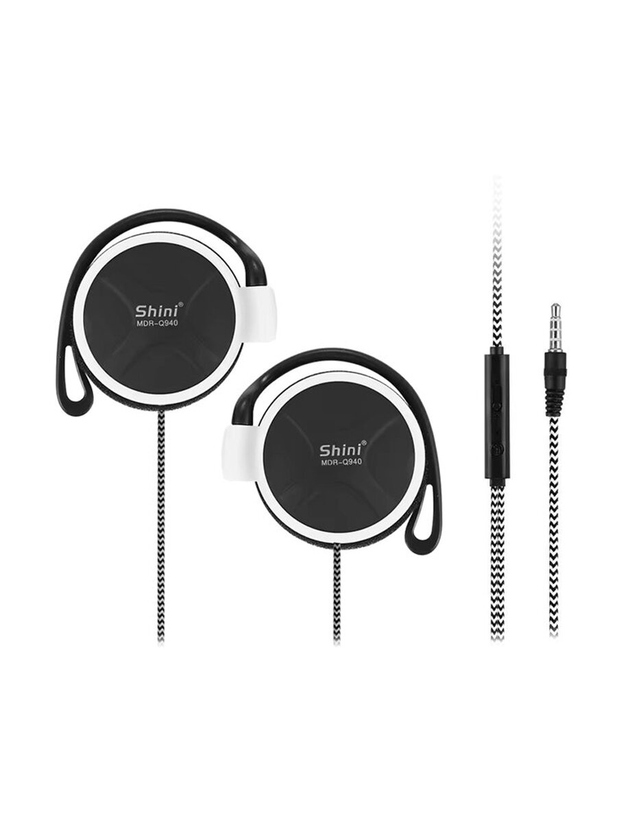 SHINI MDR-Q940 с микрофоном 3.5 мм, белый, наушники проводные для спорта