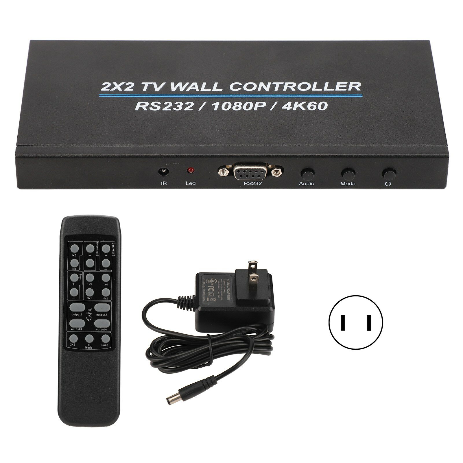 Контроллер видеостены, 4 канала, 4K 60HZ, RS232, для коммерческих интерьеров