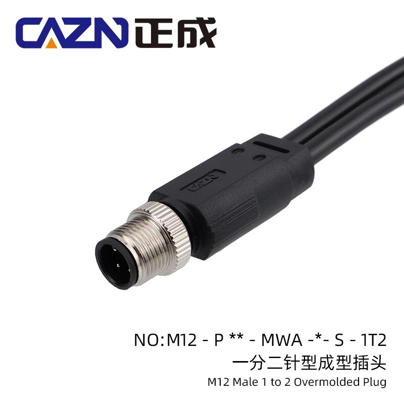 Разветвитель M12 CAZN 1x2 C-Code 2P-A code, 1M PVC