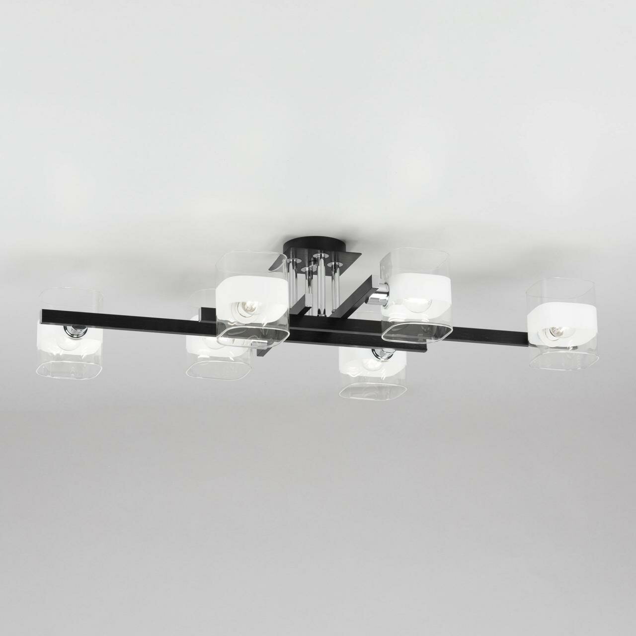 Накладная люстра Citilux Вирта CL139262, 6×E14 по 60 Вт, черный/прозрачный