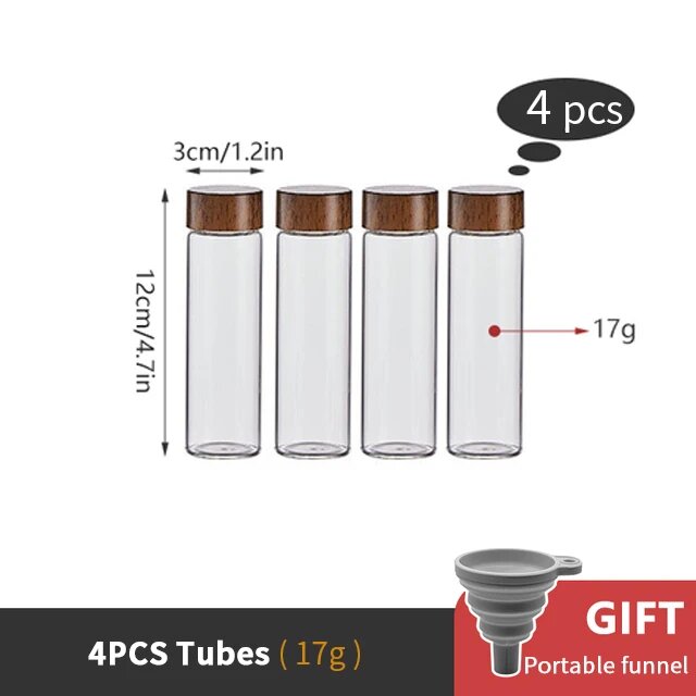 Контейнер для кофейных зерен из грецкого ореха KH-001 4pcs Tubes 17g
