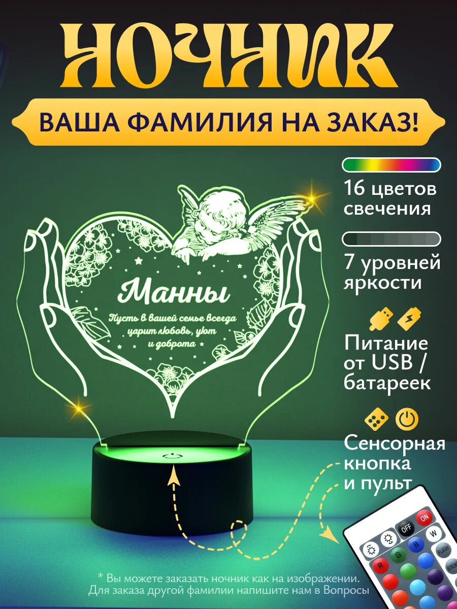Ночник «Манны - счастья вашему дому»