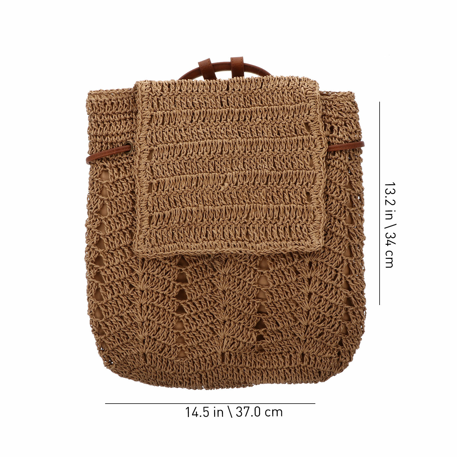 Сумка Из Соломки Для Пляжа Женская Коричневого Цвета 30X10Cm Одна Штука Идеально Подходит Для Лета С Выхлопным Кordonom