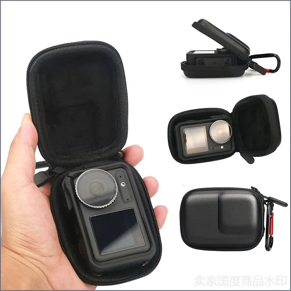Чехол-бокс DJI OSMO Action 5 Pro/4/3, защитный компактный с двойной молнией, ЭВА + замша, чёрный