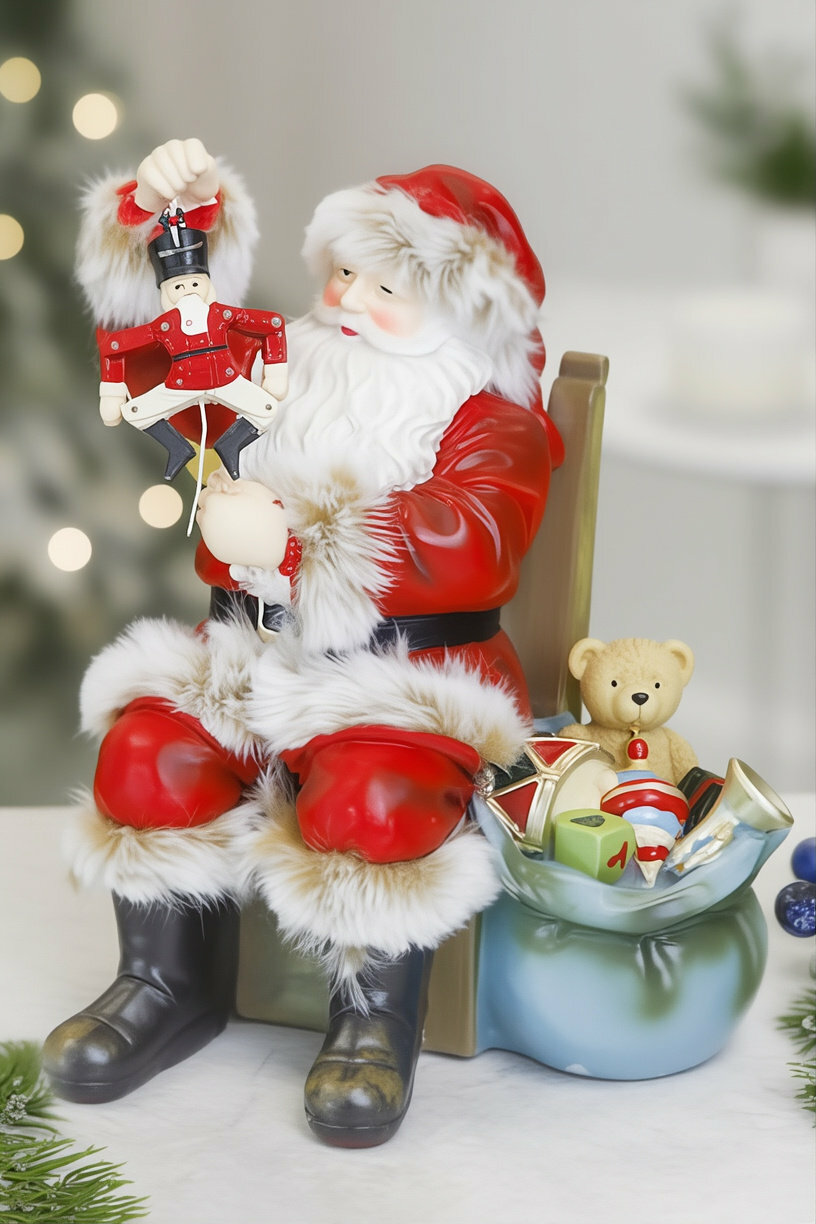 Декоративная фигурка санта - игрушечный мастер, полистоун, красный, 19 см, Winter Deco 1001110