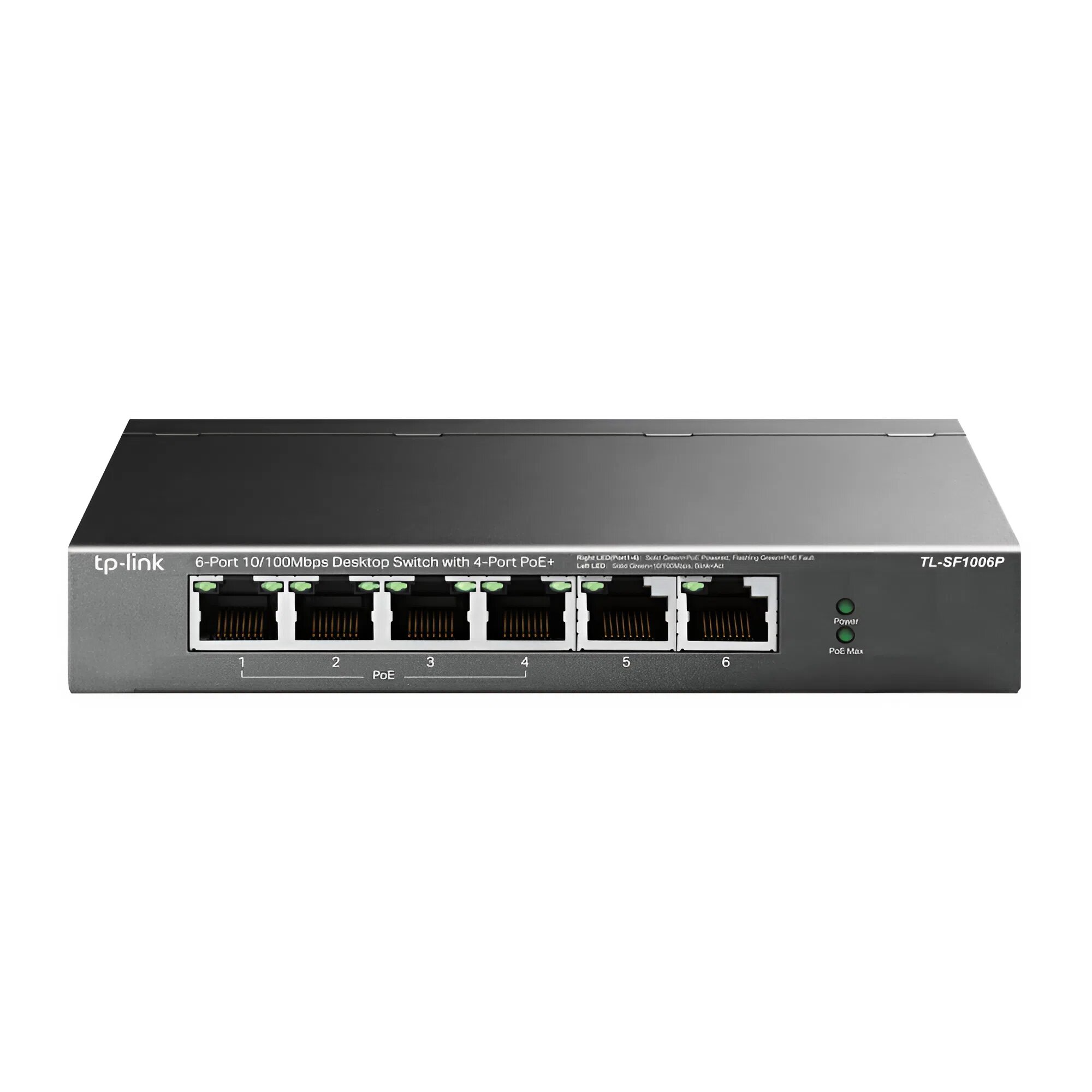 Коммутатор TP-Link TL-SF1006P — 6-портовый Fast Ethernet PoE+ Switch — фото 1