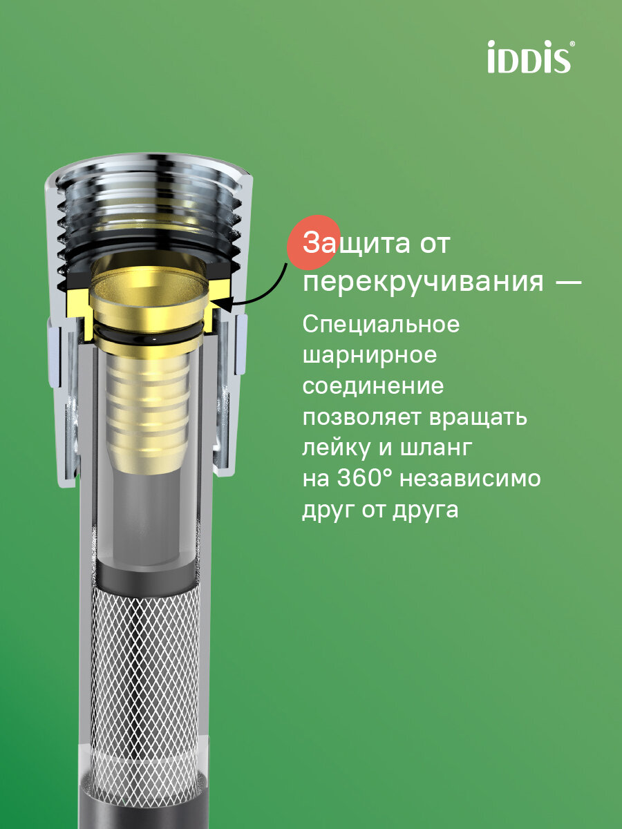 Шланг для душа IDDIS Optima Home A5061120 ПВХ армированный, 2.0м — фото 1