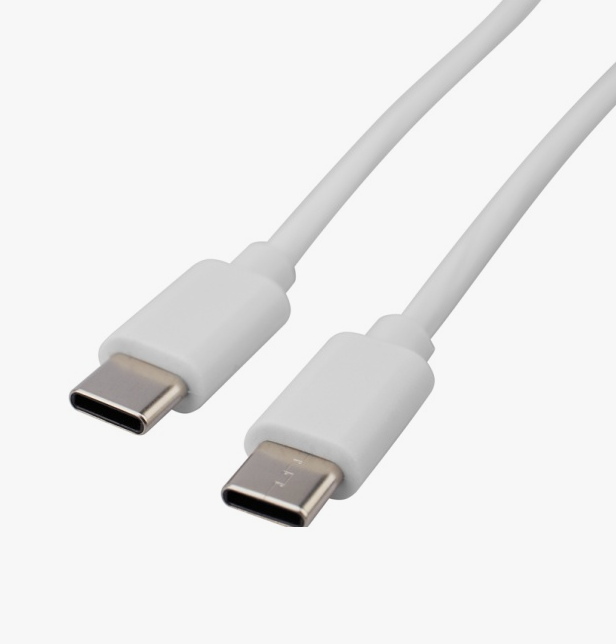 Кабель провод для телефонов USB Type-C - USB Type-C , Iphone/Android 1 м, 1 шт, белый/черный — фото 1