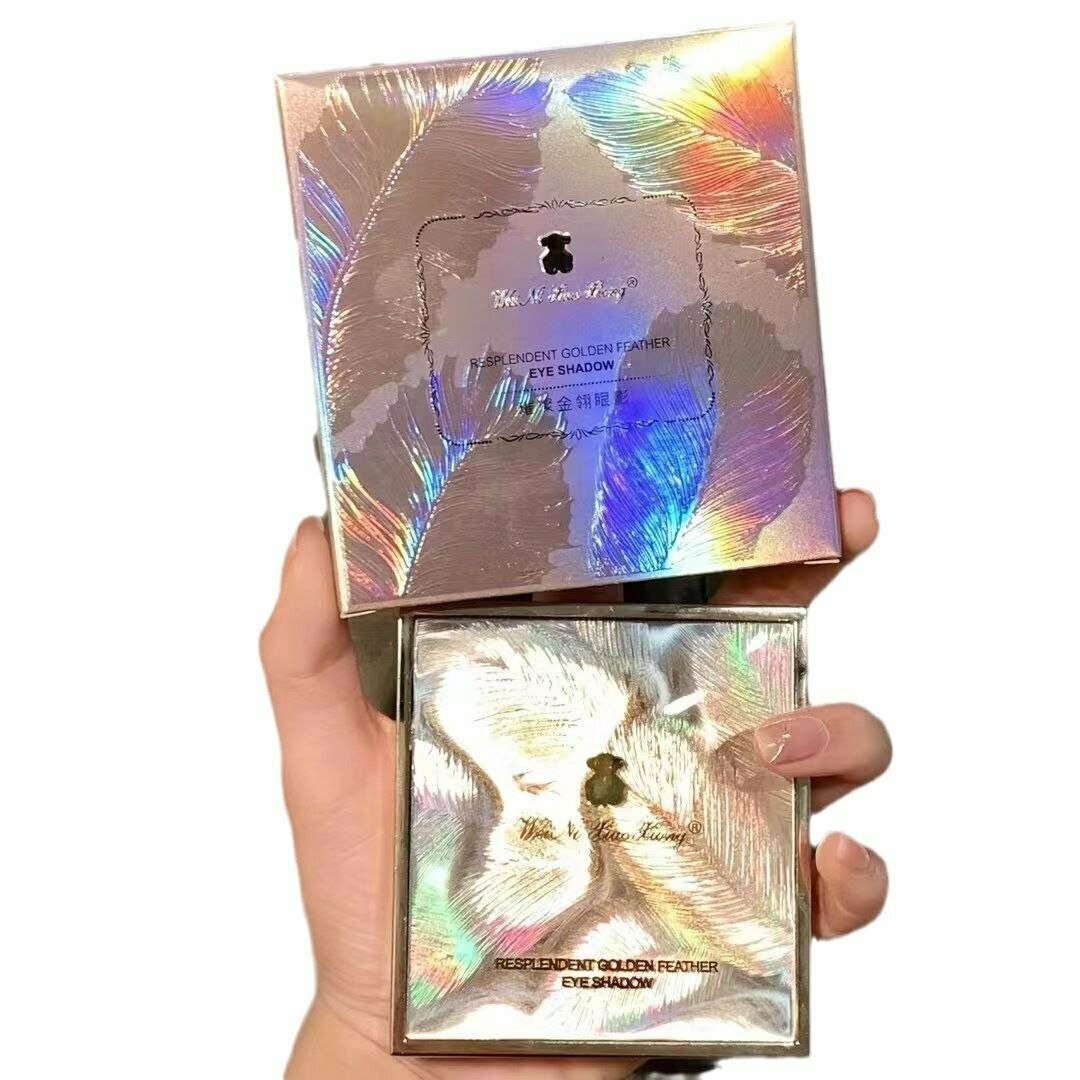 Тени для век "Мишка Пух", перламутровые, тонкие, блестящие, матовые, 9 оттенков