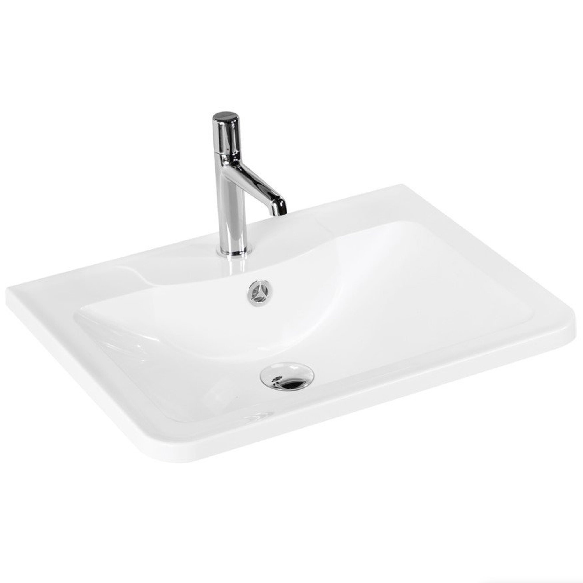 Раковина из литьевого мрамора BelBagno BB600/455-LV-MR-ALR 600х455х145 Полувстраиваемая/подвесная, цвет белый
