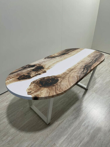 Изображение товара Стол кухонный обеденный овальный дизайнерский лофт THETABLE•RU 180х80 3.22/2.2