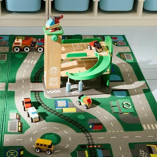 Гараж с автомобилем и вертолетом икеа LILLABO — фото 1