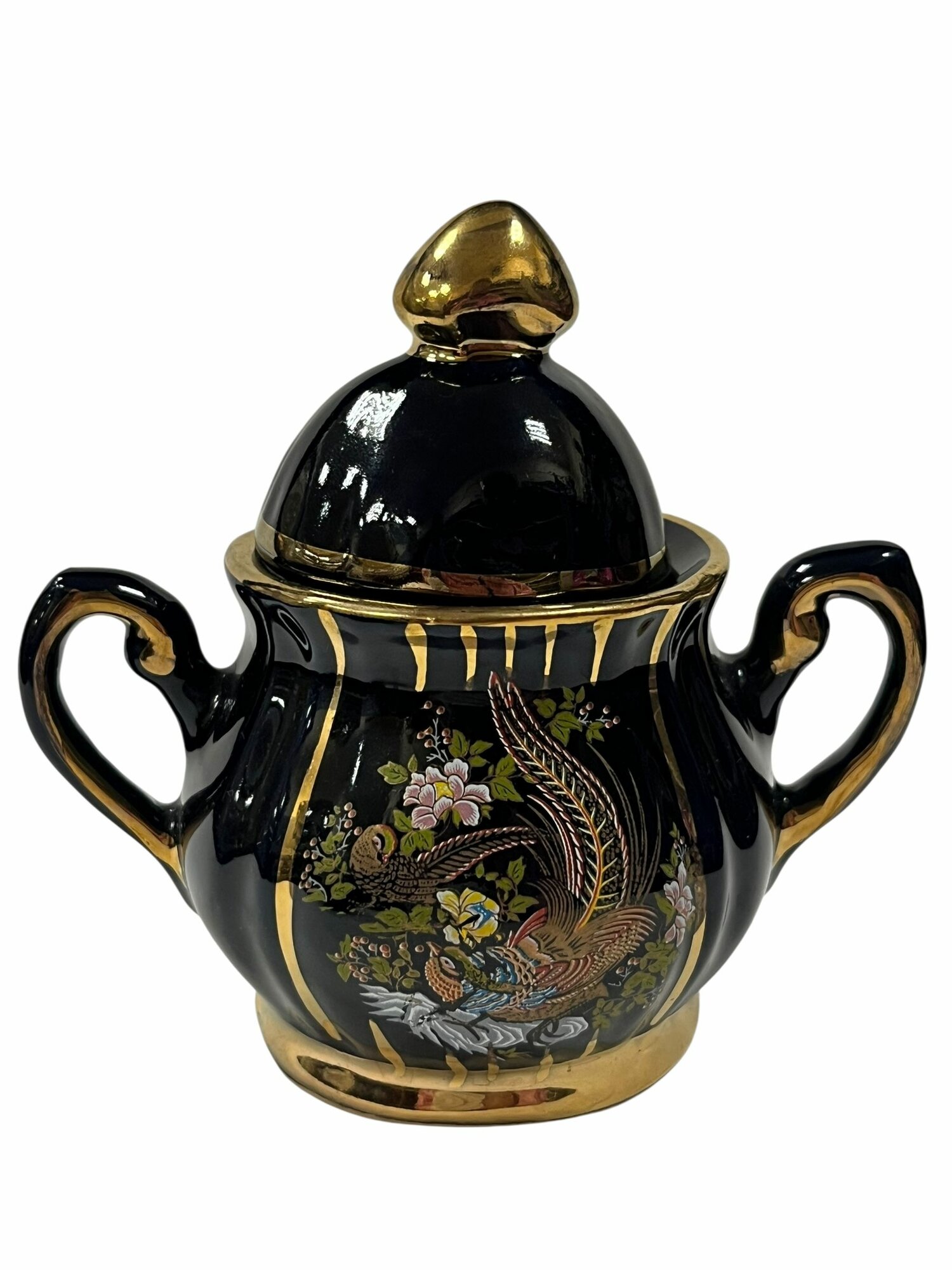 Винтажная сахарница, ручная работа, обливная керамика