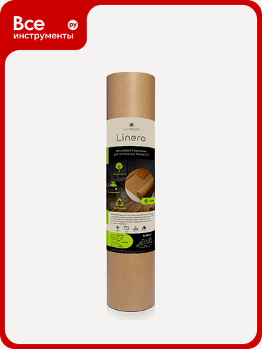 Изображение товара Пробковая подложка Cork Mate 10 м2, толщина 3 мм Linero-CR.3 – звукоизоляция, теплоизоляция, виброизоляция для ламината