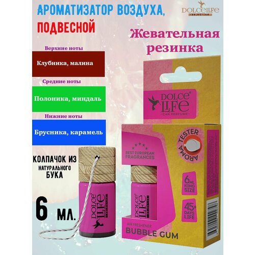 фото Ароматизатор tensy, бутылочка с пробкой, бабл гам, 6 мл.