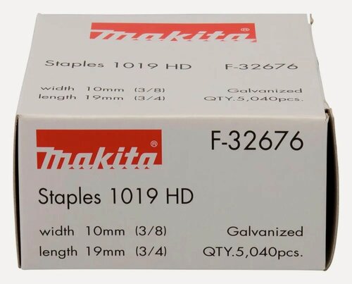 Изображение товара Скобы стальные 10х19 мм, 5040 шт Makita F-32676. Скобы Макита