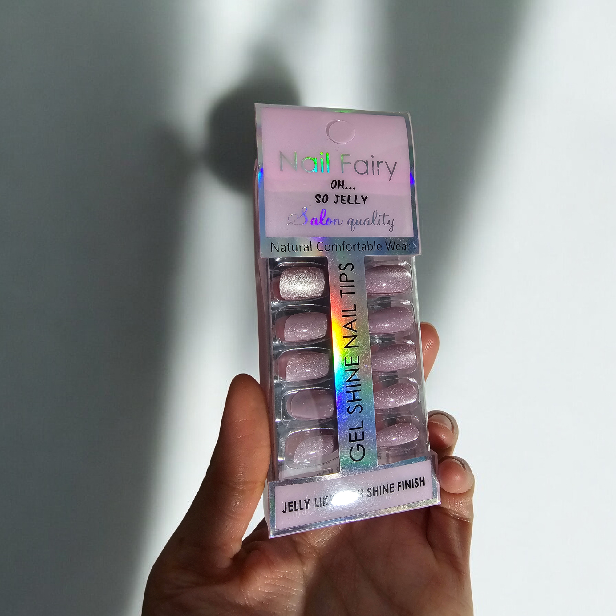 Набор накладных ногтей с блестками, 24 шт, с клеевой пластиной, розовый с блестками