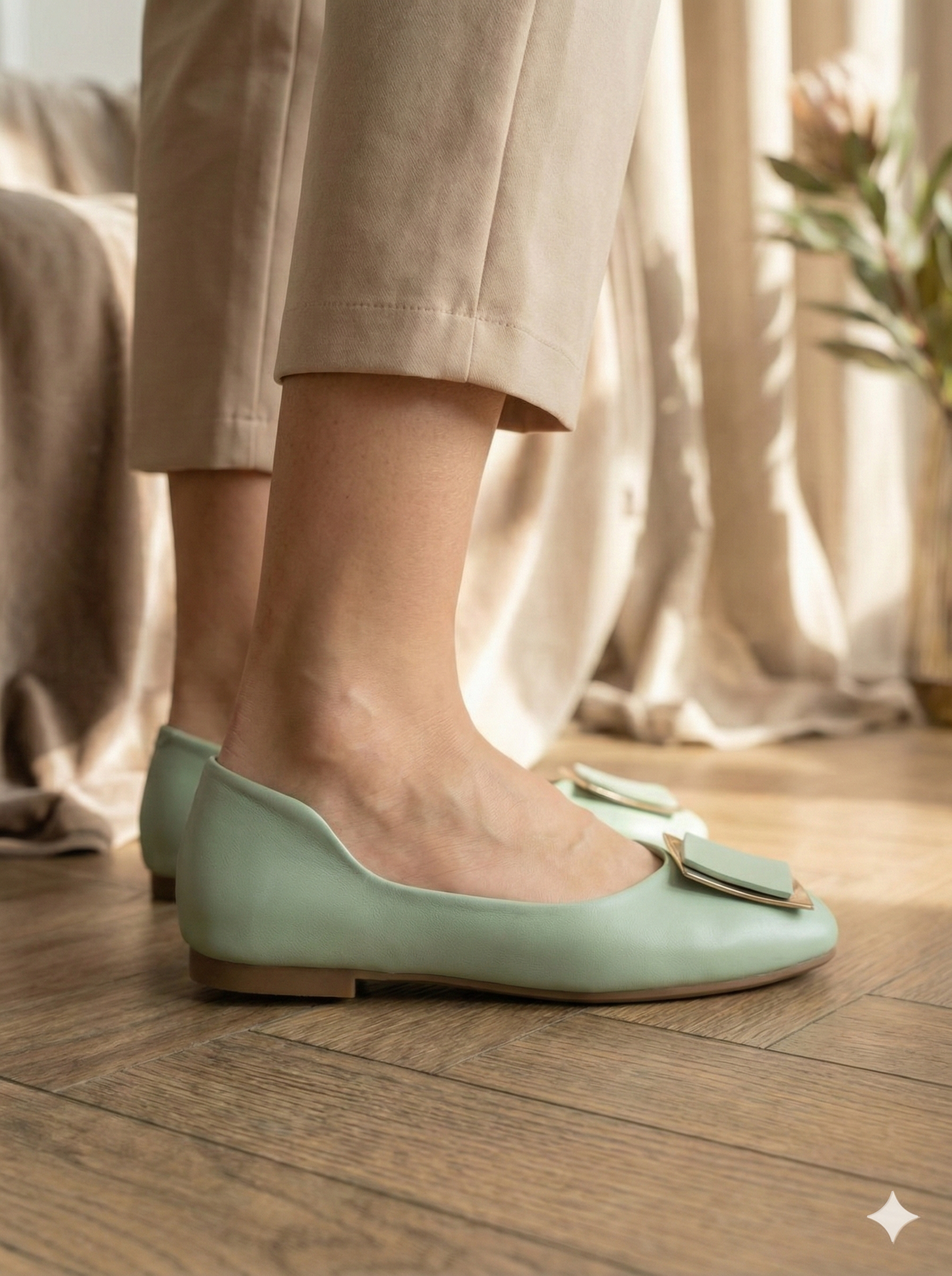 Балетки  785b12, размер 37, салатовый — фото 1