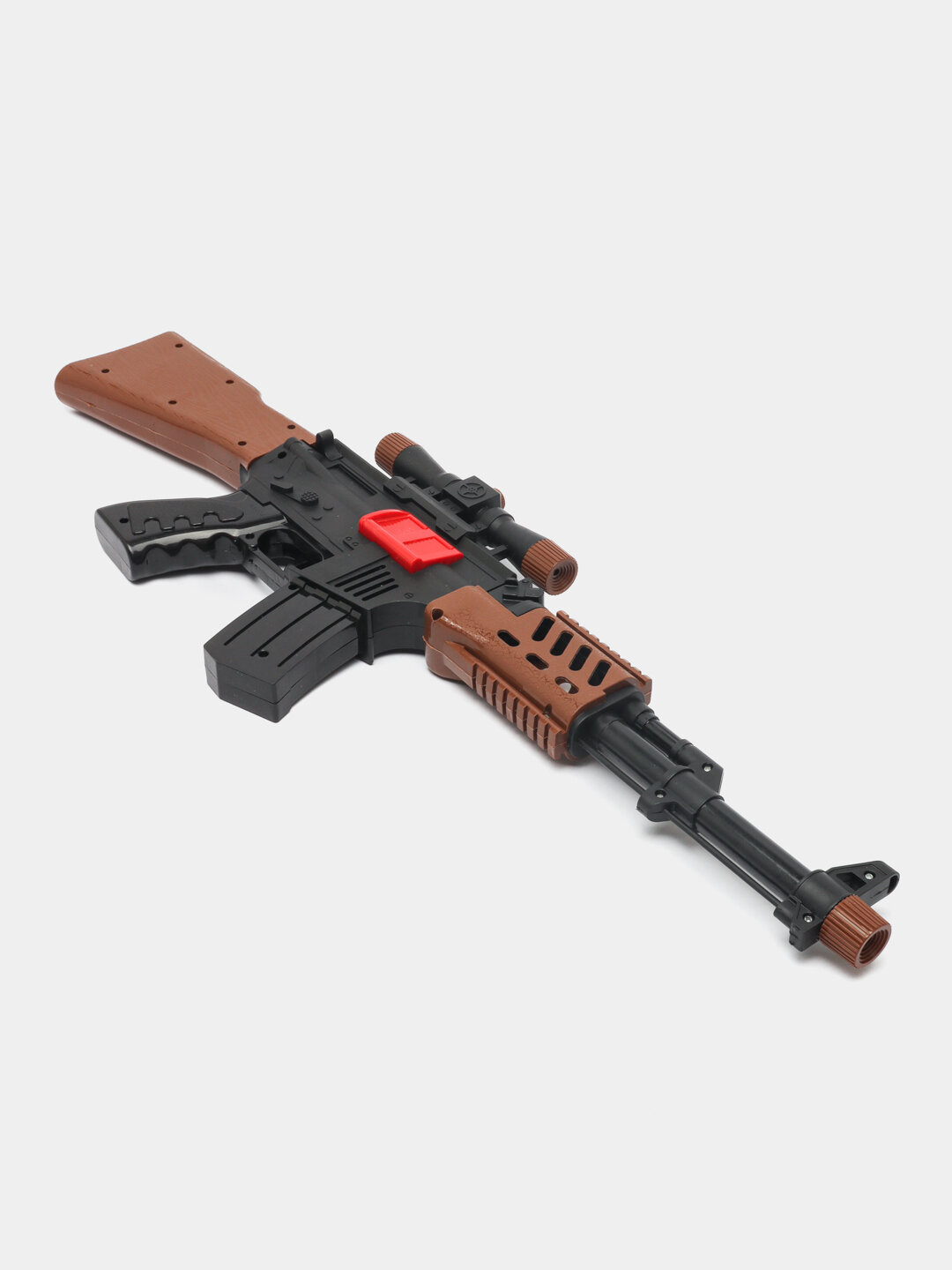 Игрушечный Автомат Калашникова Boy's Toys, пластик, заводной механизм, высота 60 см, черный — фото 1