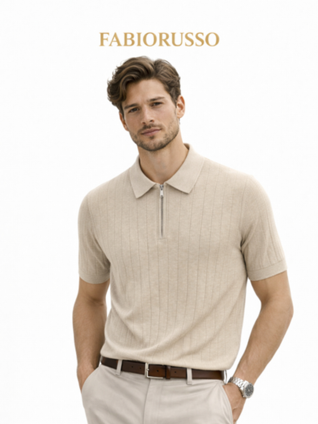 Поло 1, 1 шт., размер L, бeжевый — фото 1