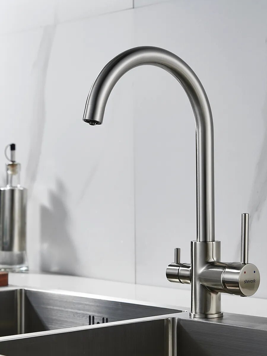 Высокий смеситель для кухни с фильтром для воды Shevanik S128L