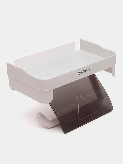 Держатель для туалетной бумаги с полкой универсальный настенный креплением