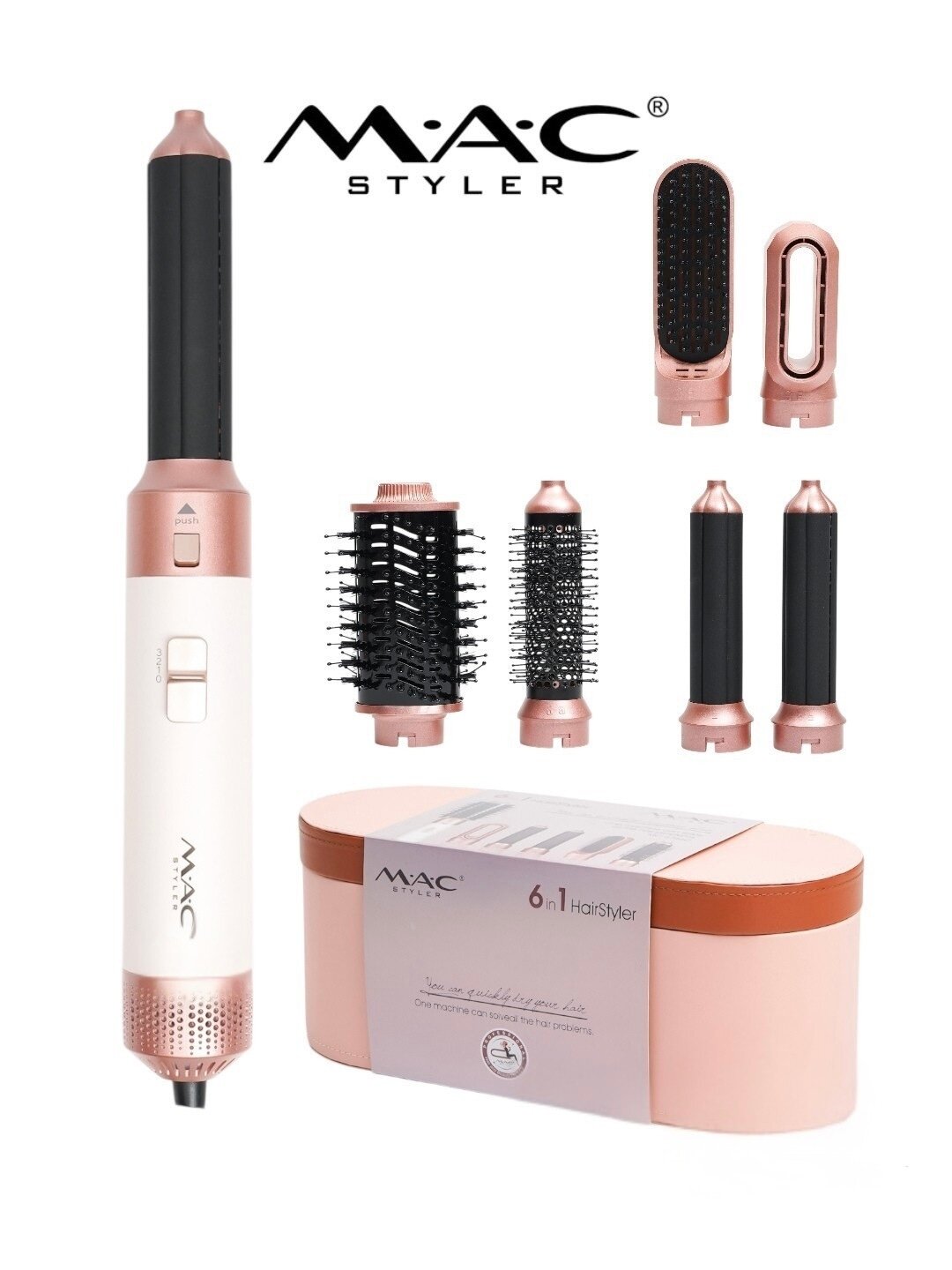 Профессиональный фен стайлер для волос "Mac Stayler" MC-6766 , 6в1, укладка и автоматическая плойка, 1200вт