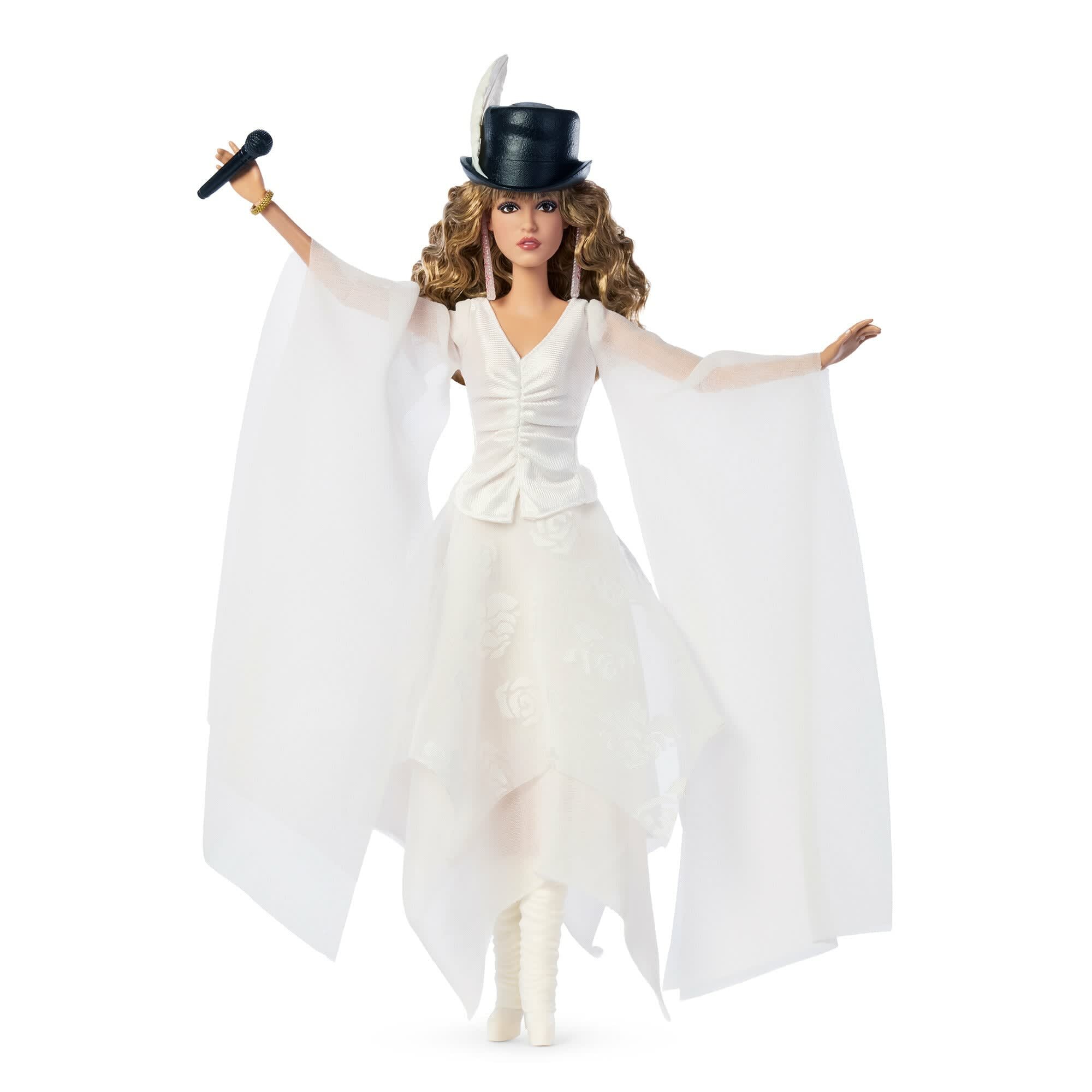 Barbie Signature Stevie Nicks Bella Donna, белое платье, микрофон, подставка